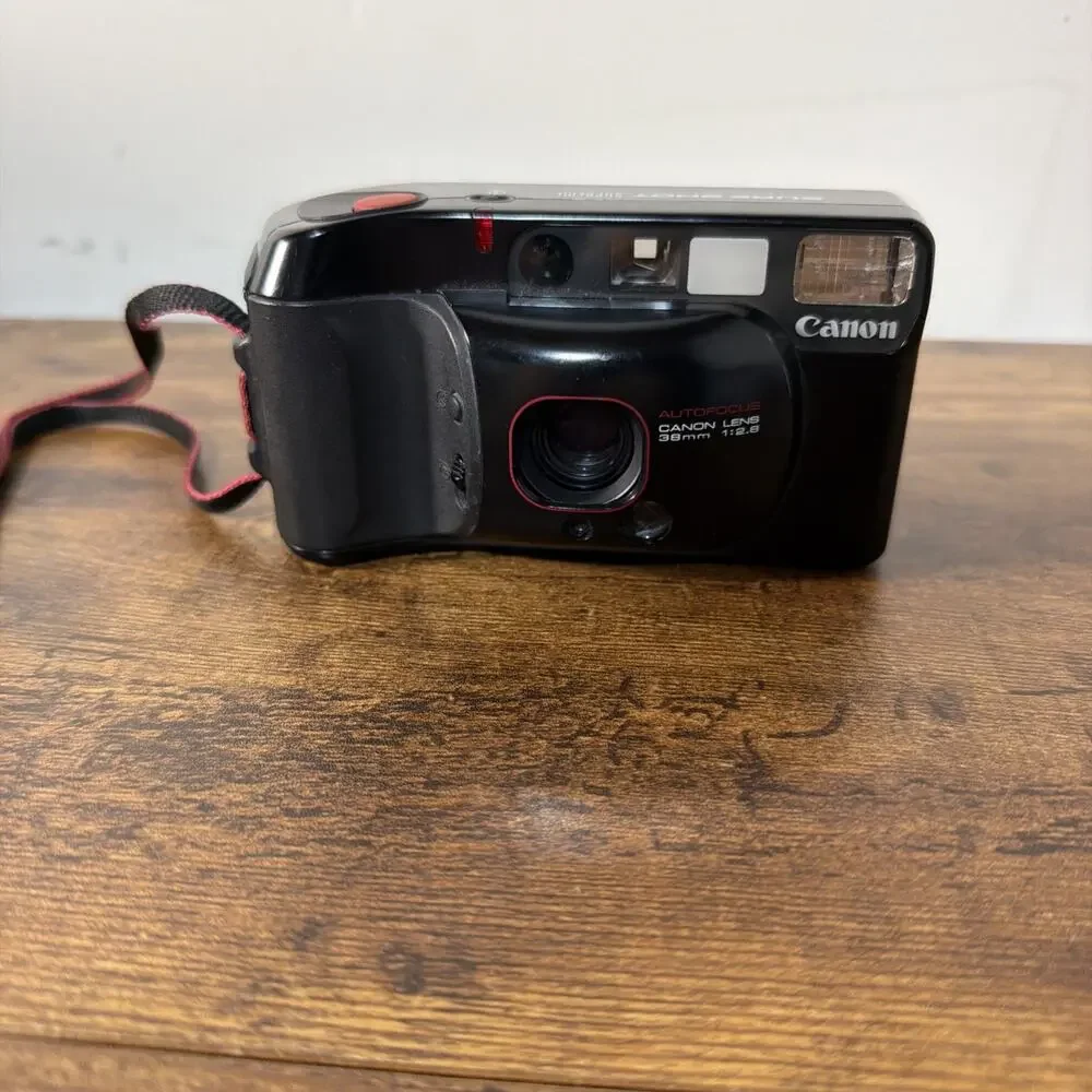 CANON Auto Boy 3 Sure Shot SUPREME 35mm Film Point Shoot Camera WORKS Plus Case
